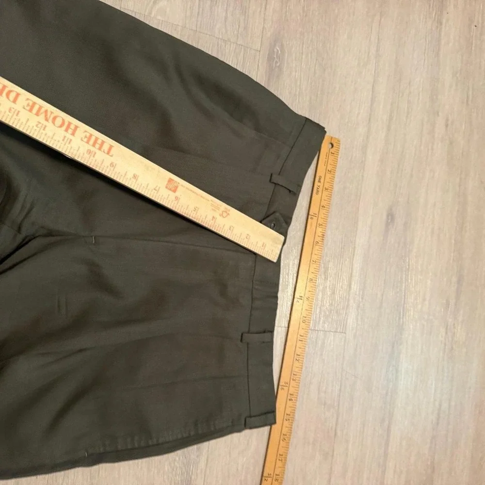 30x30 Green Pleated Straight Wide Leg Dress Pants Vintage